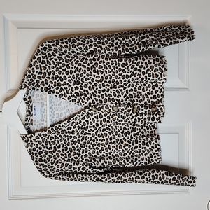 Old Navy Leopard Print Lettuce-Edge Cropped Cardigan, Girls  L (10-12)